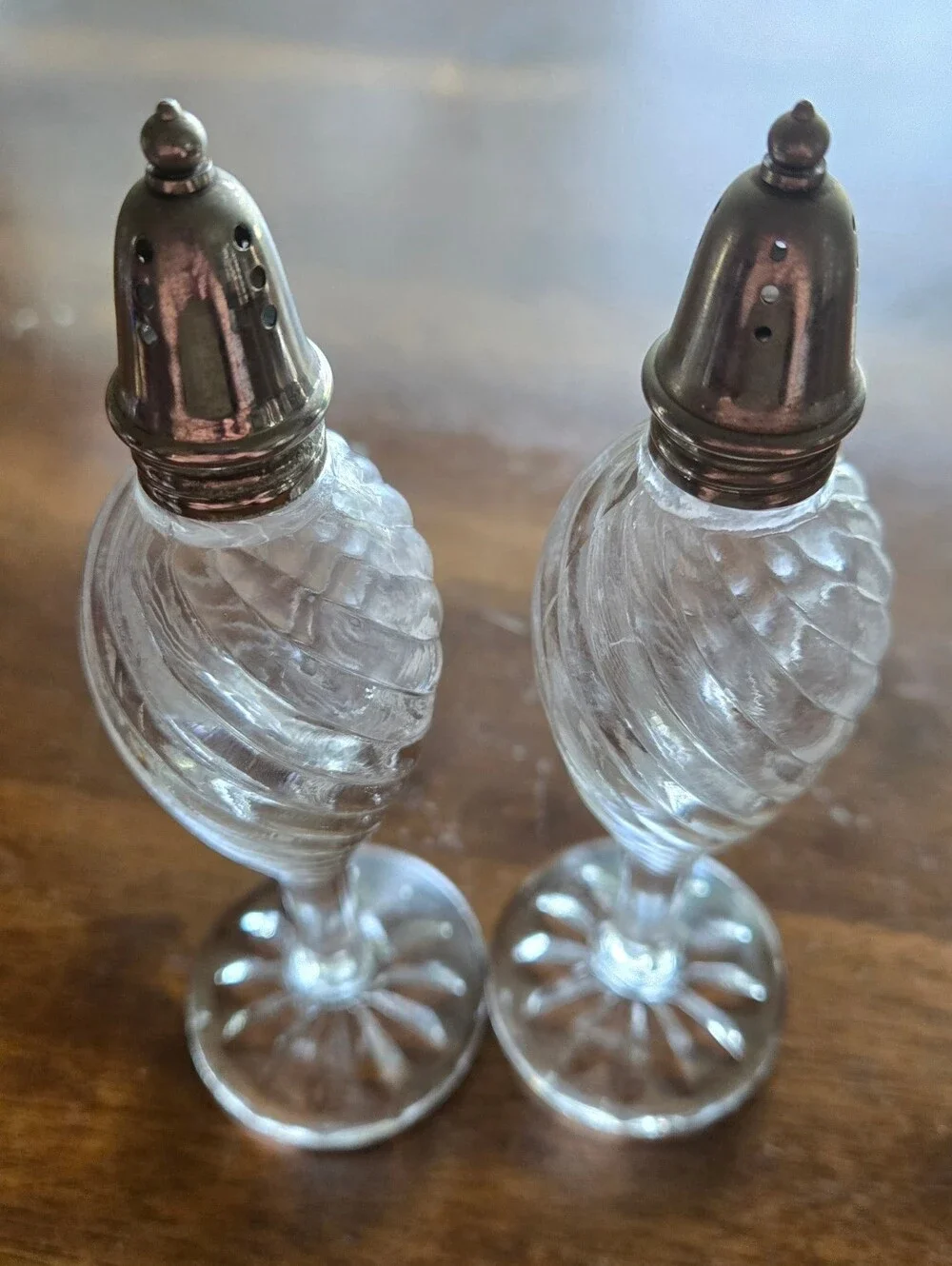 Lot of 3 Sets of Vintage Clear Glass Salt & Pepper Shakers